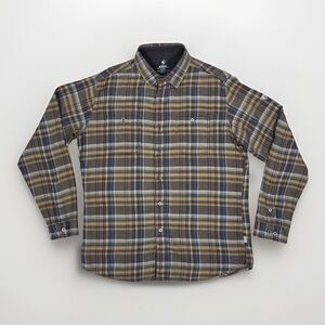 KUHL Fugitive Men Flannel Shirt Large Plaid Hiking Outdoor Trekking Fishing 7202